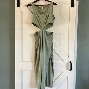 Sage cut out cotton dress size large